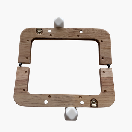 Light Wood Purse Frame 20 cm with White Ball Clasp