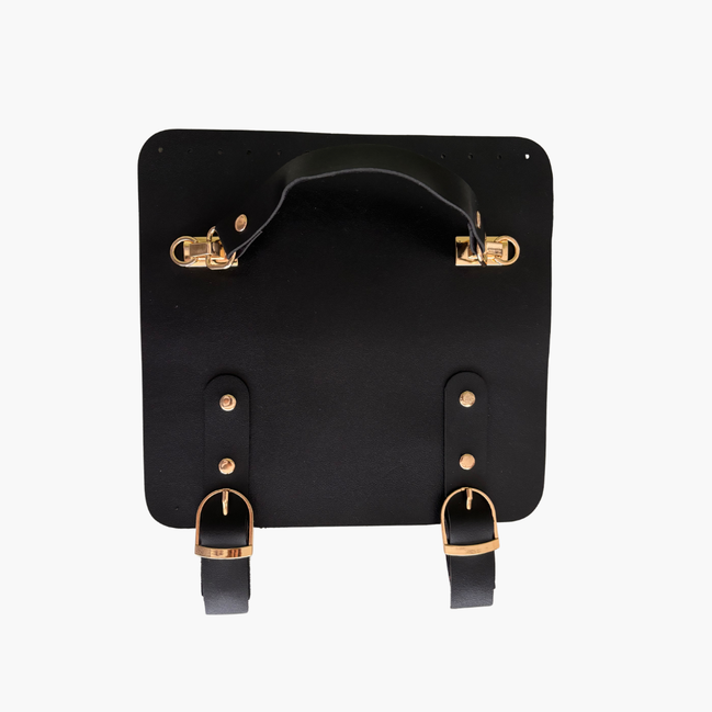 Faux Leather Bag Flap with Handle and Buckle