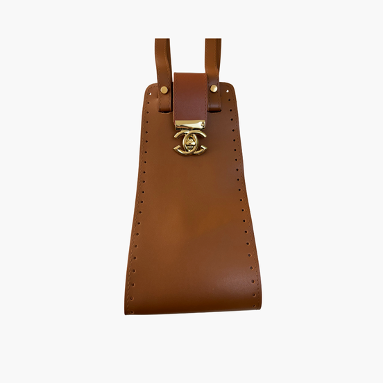 Gold Tokalı Orta Körük Suni Deri Çanta Seti - Channel