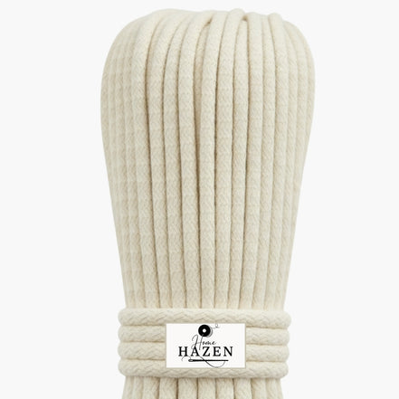 Ekru Renk 4-5 mm Pamuklu Kordon İp