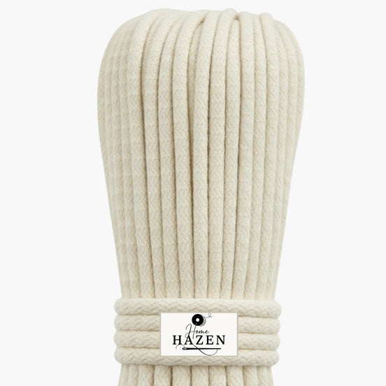 Ekru Renk 4-5 mm Pamuklu Kordon İp