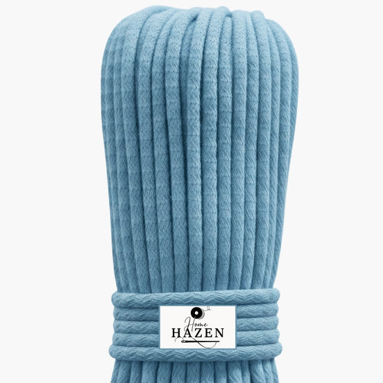 Bebe Mavi Renk 4-5 mm Pamuklu Kordon İp