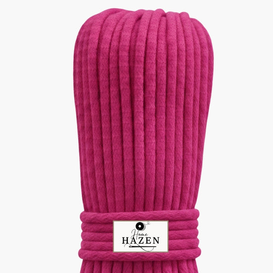 Fuşya Renk 4-5 mm Pamuklu Kordon İp