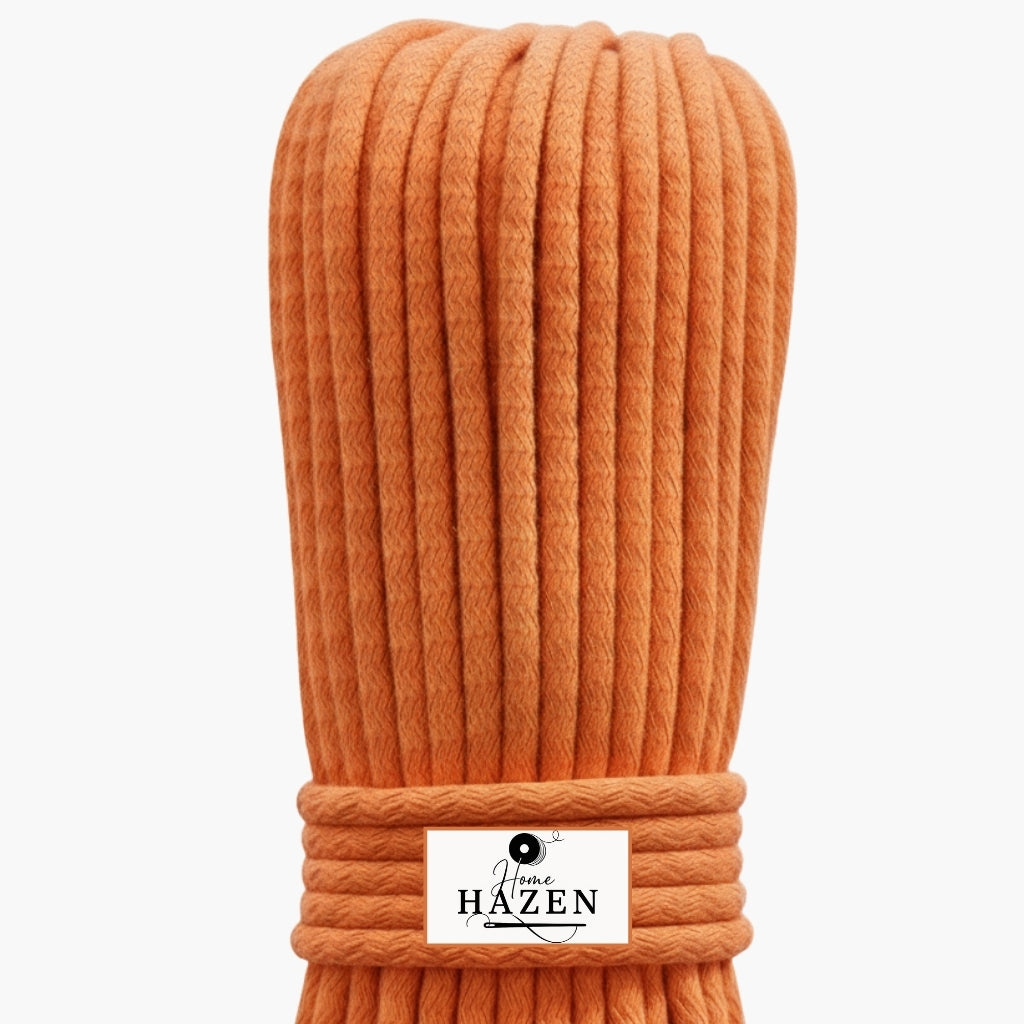 Turuncu Renk 4-5 mm Pamuklu Kordon İp