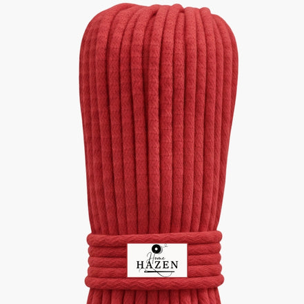 Kırmızı Renk 4-5 mm Pamuklu Kordon İp