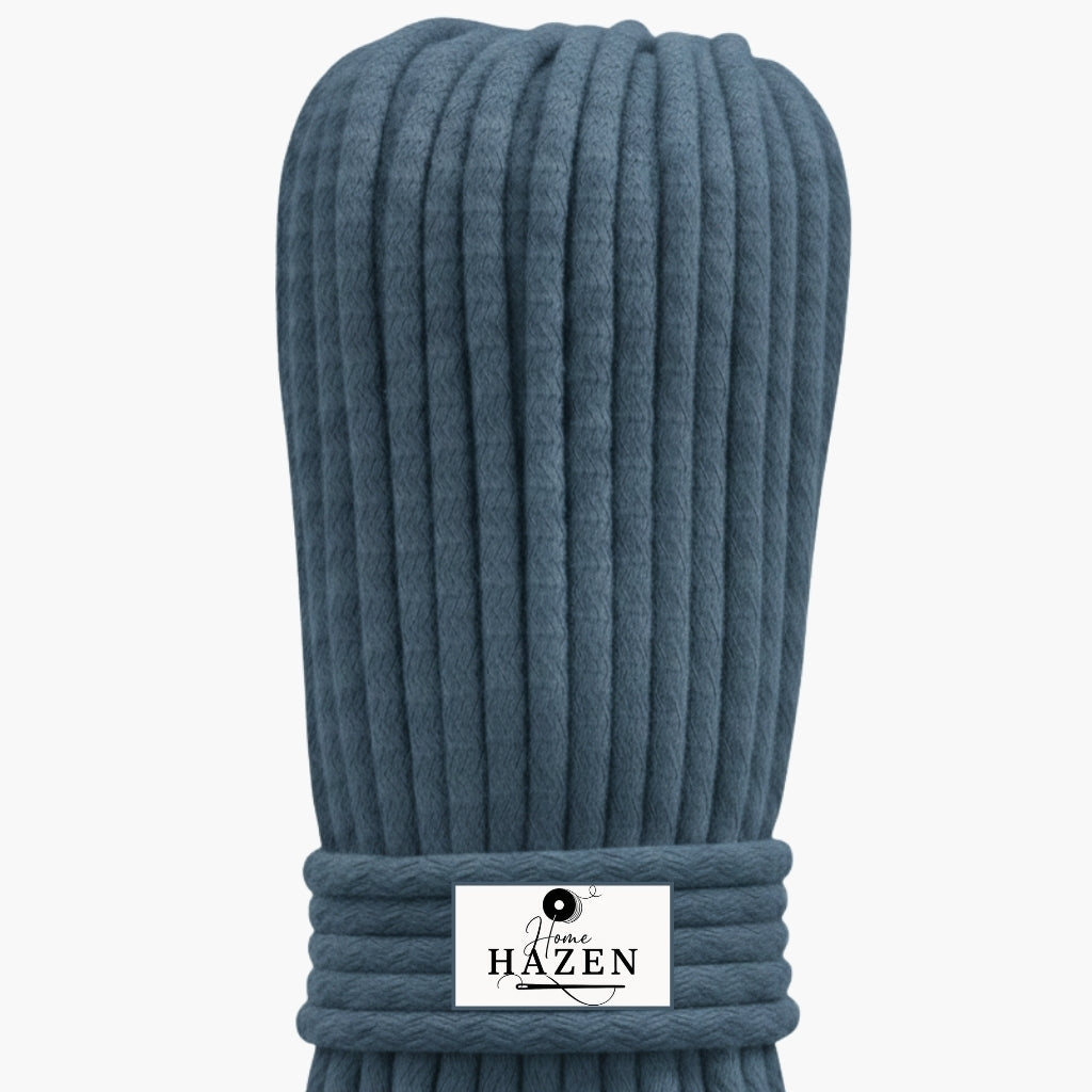Indigo Renk 4-5 mm Pamuklu Kordon İp