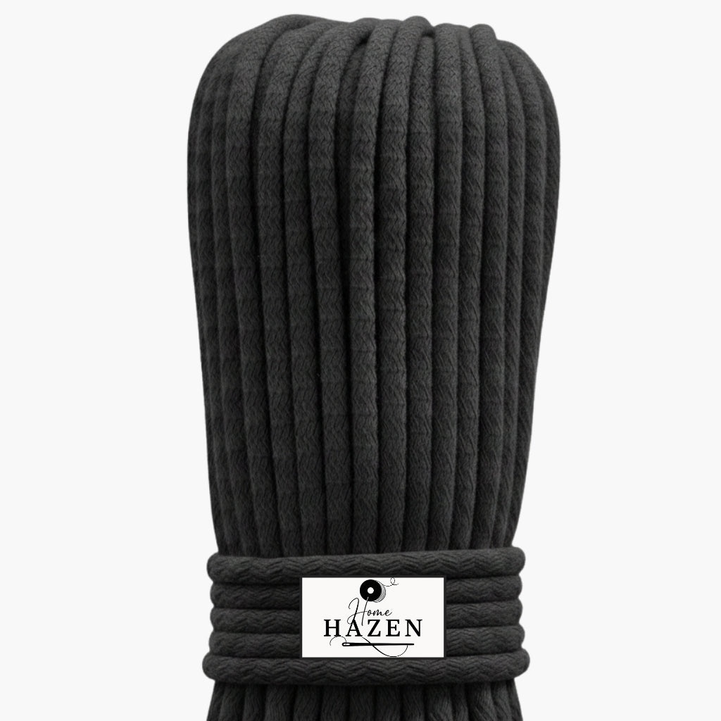 Siyah Renk 4-5 mm Pamuklu Kordon İp