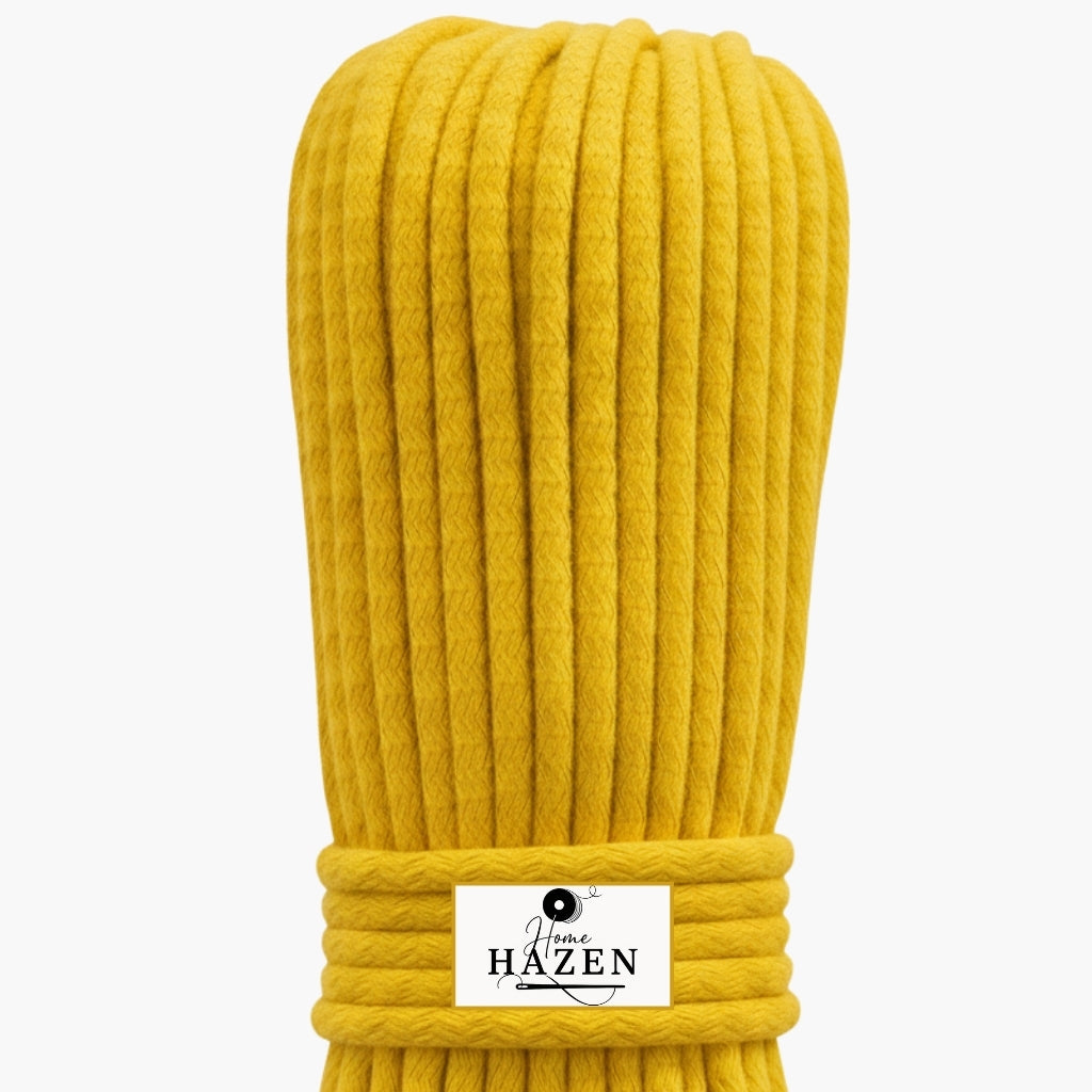 Sarı Renk 4-5 mm Pamuklu Kordon İp