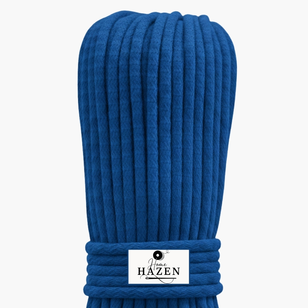 Saks Mavi Renk 4-5 mm Pamuklu Kordon İp