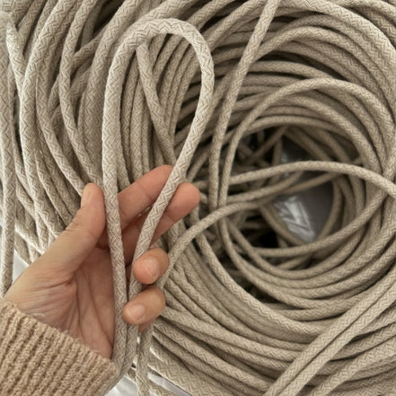 Jüt Renk 6-7 mm Pamuklu Kordon İp