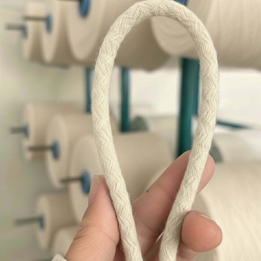 Ekru Renk 6-7 mm Pamuklu Kordon İp