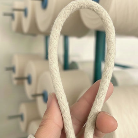 Ekru Renk 6-7 mm Pamuklu Kordon İp