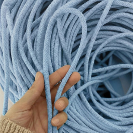 Bebe Mavi Renk 6-7 mm Pamuklu Kordon İp