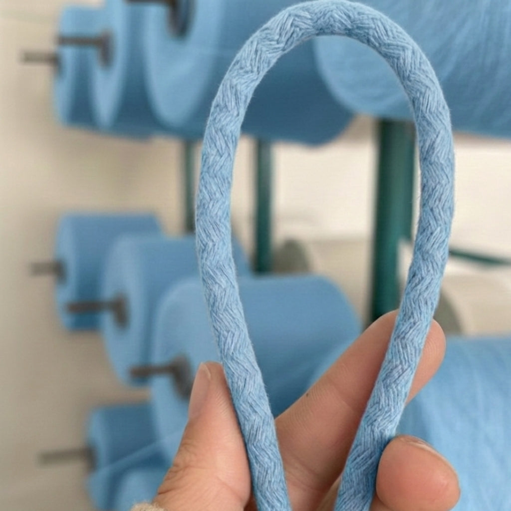 Bebe Mavi Renk 6-7 mm Pamuklu Kordon İp