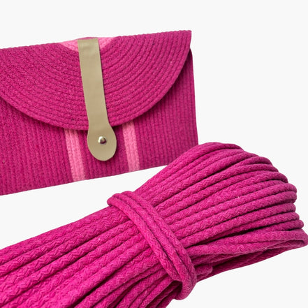 Fuşya Renk 6-7 mm Pamuklu Kordon İp