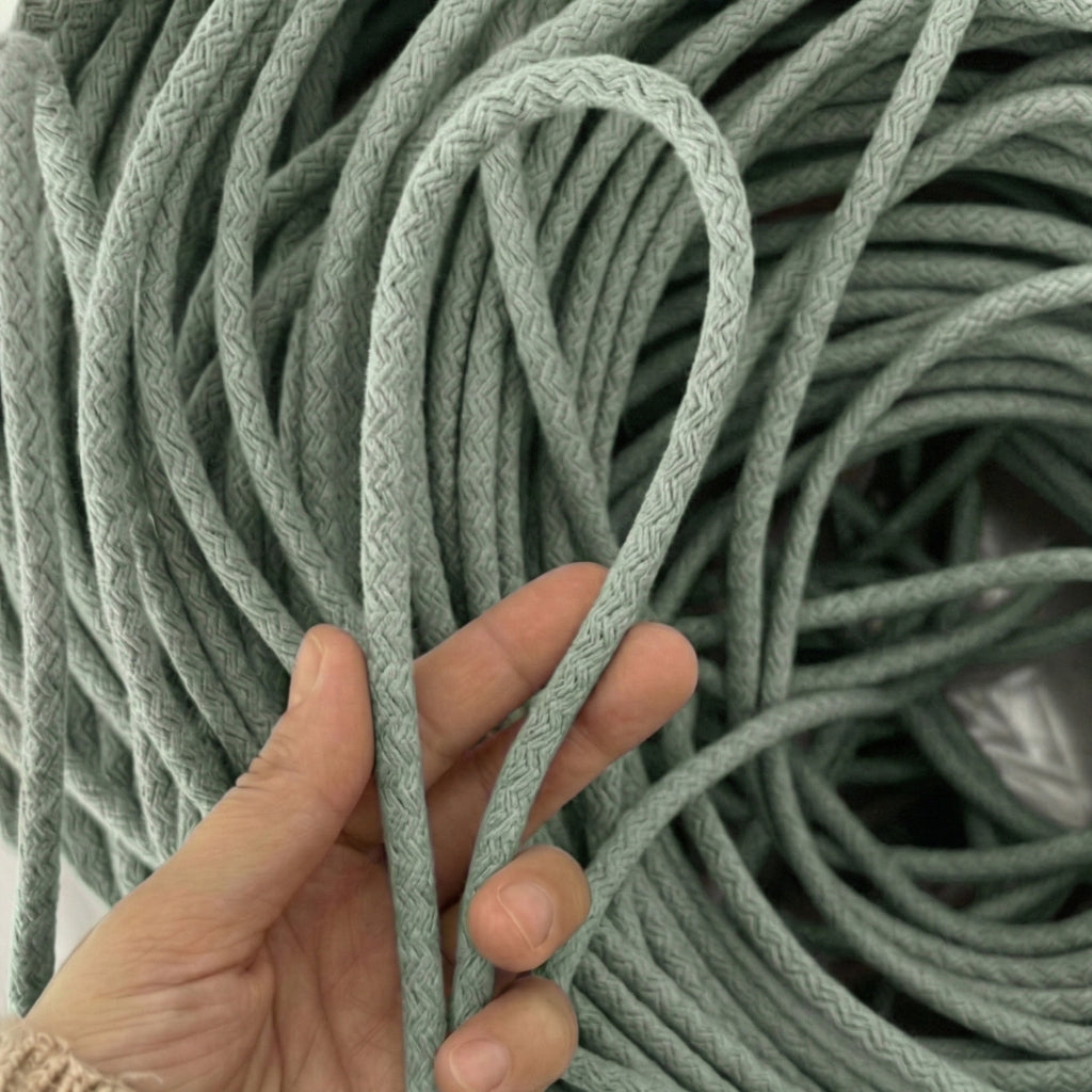 Çağla Yeşili Renk 6-7 mm Pamuklu Kordon İp