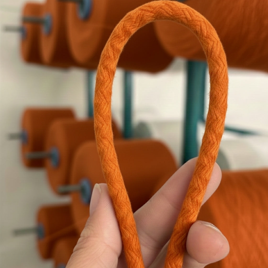 Turuncu Renk 6-7 mm Pamuklu Kordon İp