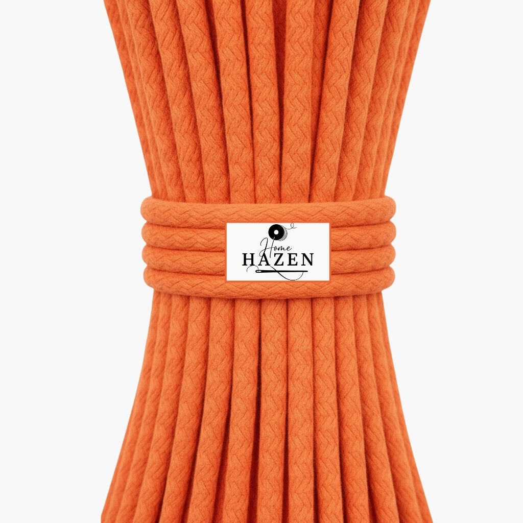 Turuncu Renk 6-7 mm Pamuklu Kordon İp