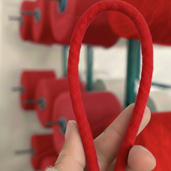 Kırmızı Renk 6-7 mm Pamuklu Kordon İp