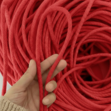 Kırmızı Renk 6-7 mm Pamuklu Kordon İp