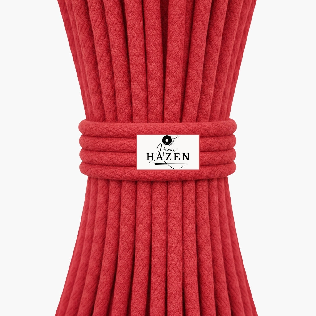 Kırmızı Renk 6-7 mm Pamuklu Kordon İp