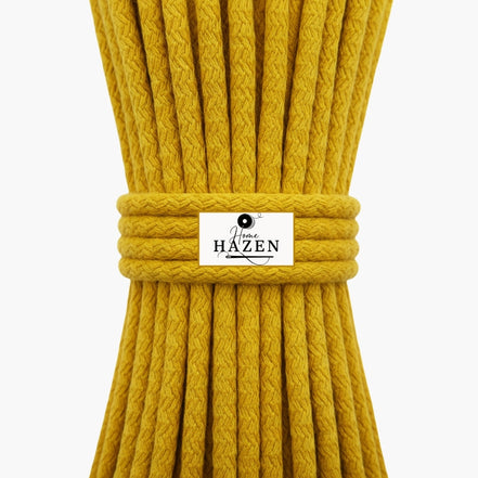 Hardal Sarı Renk 6-7 mm Pamuklu Kordon İp