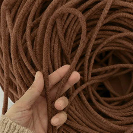 Kahverengi Renk 6-7 mm Pamuklu Kordon İp