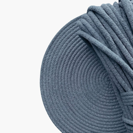 Indigo Renk 6-7 mm Pamuklu Kordon İp