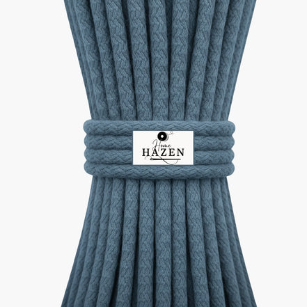 Indigo Renk 6-7 mm Pamuklu Kordon İp
