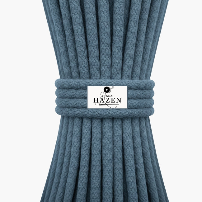 Indigo Renk 6-7 mm Pamuklu Kordon İp