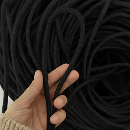 Siyah Renk 6-7 mm Pamuklu Kordon İp