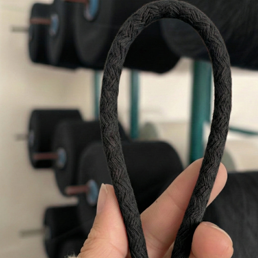 Siyah Renk 6-7 mm Pamuklu Kordon İp