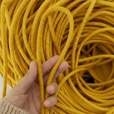Sarı Renk 6-7 mm Pamuklu Kordon İp