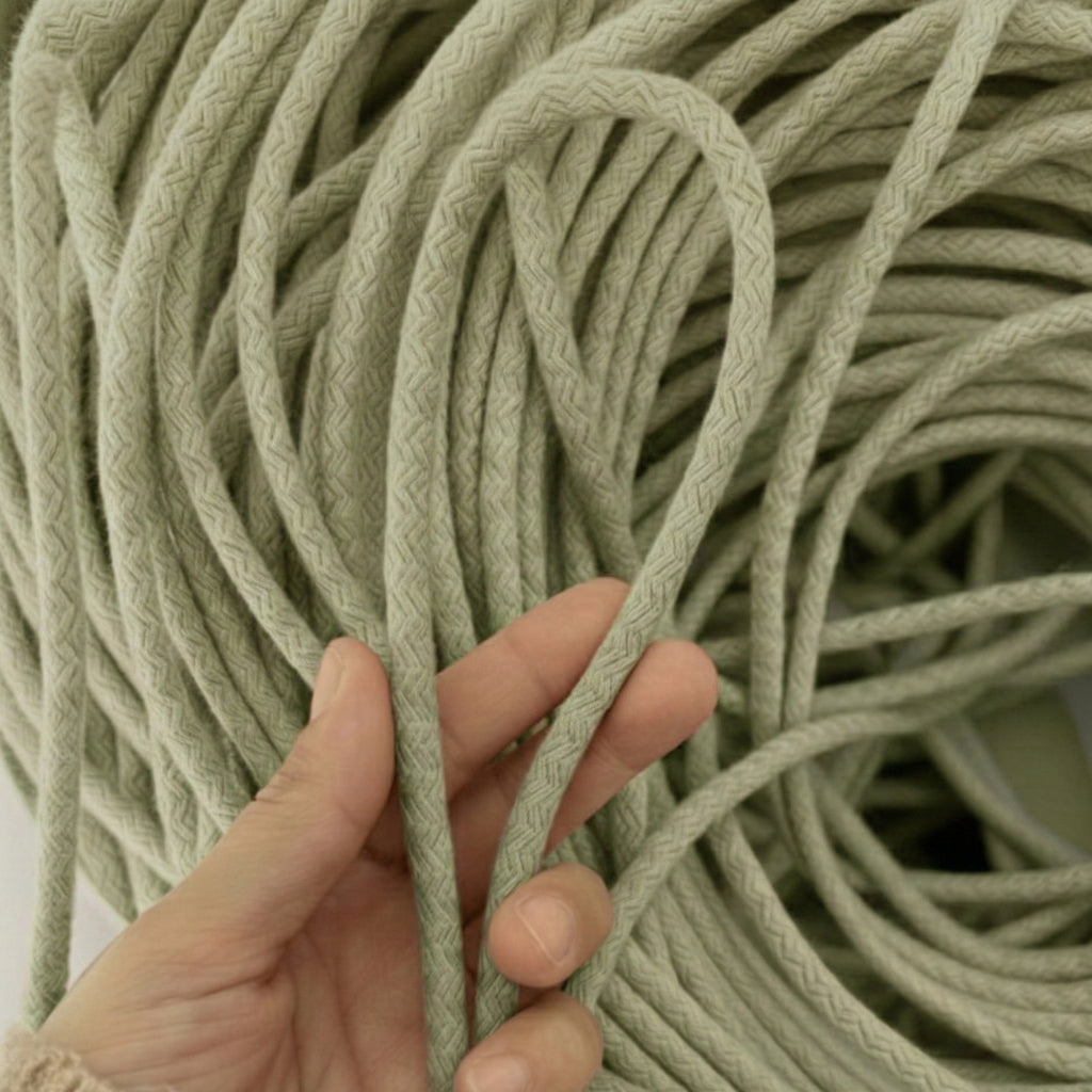 Fıstık Yeşili Renk 6-7 mm Pamuklu Kordon İp