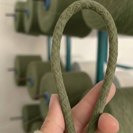Haki Yeşili Renk 6-7 mm Pamuklu Kordon İp