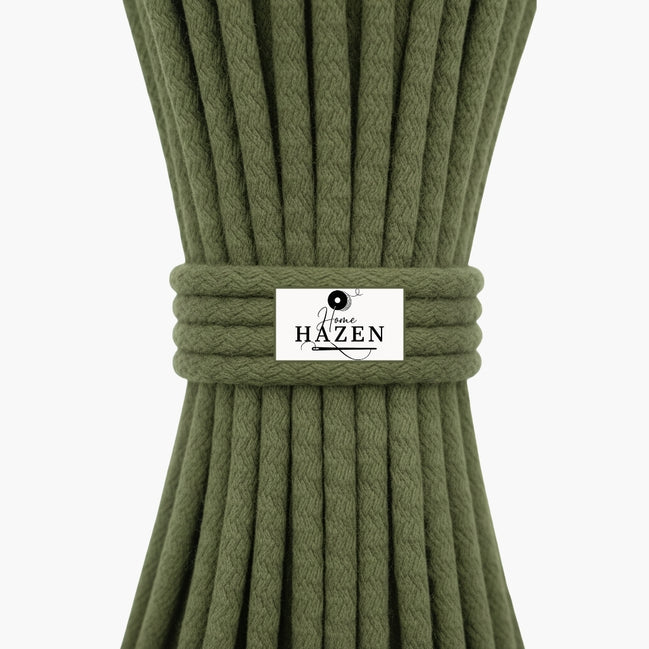 Haki Yeşili Renk 6-7 mm Pamuklu Kordon İp