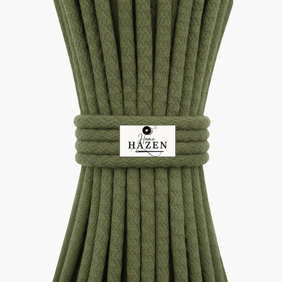 Haki Yeşili Renk 6-7 mm Pamuklu Kordon İp