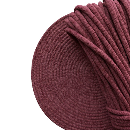 Bordo Renk 6-7 mm Pamuklu Kordon İp