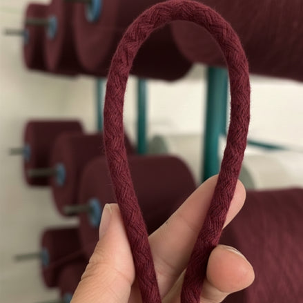 Bordo Renk 6-7 mm Pamuklu Kordon İp