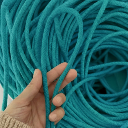 Turkuaz Renk 6-7 mm Pamuklu Kordon İp