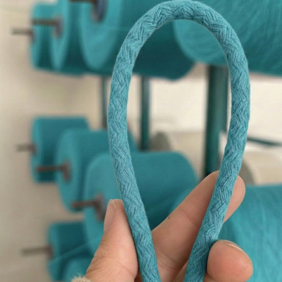 Turkuaz Renk 6-7 mm Pamuklu Kordon İp
