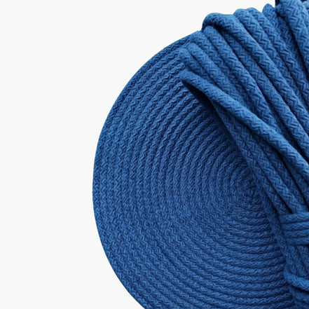 Saks Mavi Renk 6-7 mm Pamuklu Kordon İp