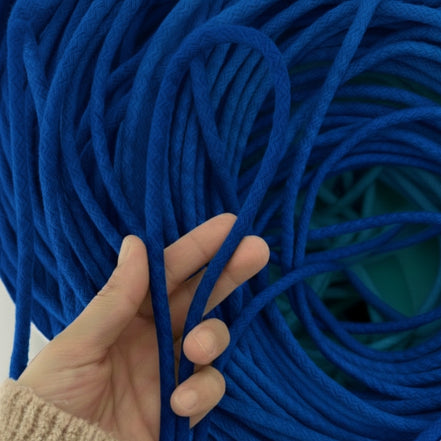 Saks Mavi Renk 6-7 mm Pamuklu Kordon İp