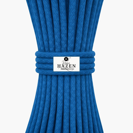 Saks Mavi Renk 6-7 mm Pamuklu Kordon İp