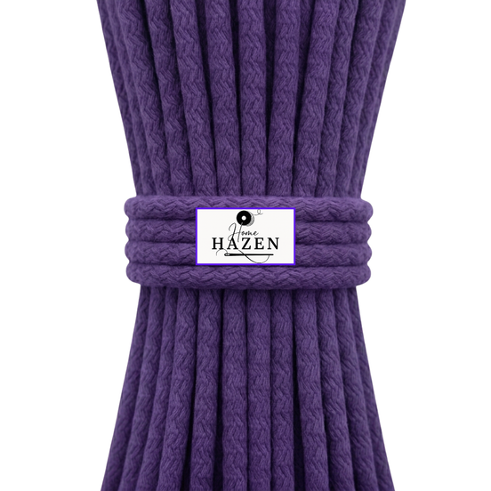 Purple Color 6-7 mm Cotton Cord Rope
