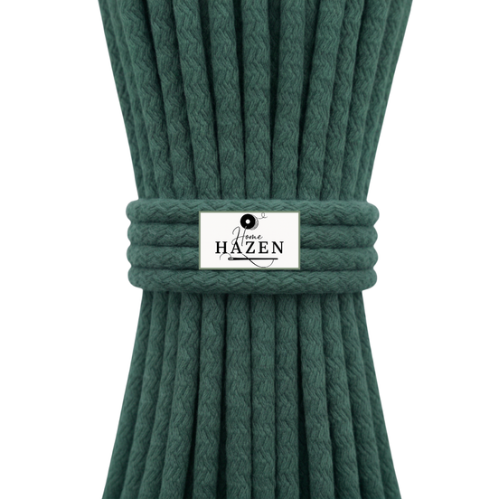 Dark Green Color 6–7 mm Cotton Cord Rope