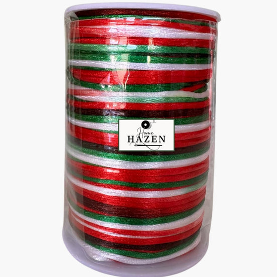 Kırmızı-Yeşil Ebruli Floş İp (Sıçan Kuyruğu) – 2 mm 100 Metre