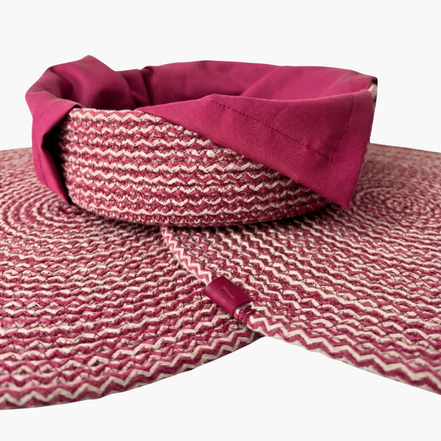 Fuşya-Ekru Renk 6-7 mm Kırçıllı Pamuklu Kordon İp