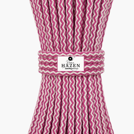 Fuşya-Ekru Renk 6-7 mm Kırçıllı Pamuklu Kordon İp