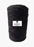 Siyah Renk 2 mm Simli Polyester Makrome İp